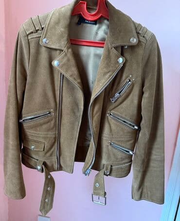 i̇şgüzar kişi gödəkçəsi: The Kooples qadın gödəkçə – süet görünümlü, dəri effektli biker model — 2