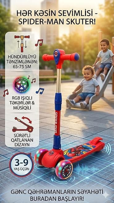 hello kitty oyuncaq: Uşaq skuterləri – Hello Kitty və Dəmir Adam dizaynları - Yaş qrupu — 3