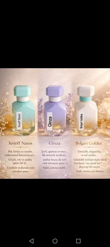 Средства для похудения: İstənilem qadın ve kişi ətirlərin sifarişi qəbul olunur. 10 azndan — 4