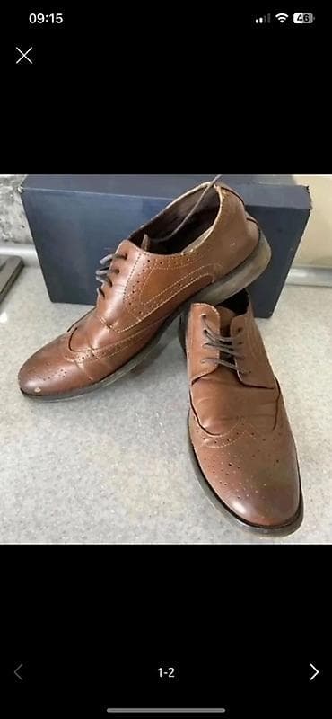 Klassik kişi dəridən broq ayaqqabıları - Model: bağlamalı