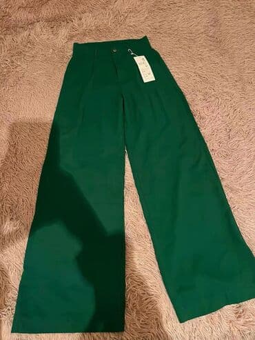 qara cins pencekler: Məhsul: Yaşıl rəngli qadın şalvarı - Model: Geniş kəsimli, düz paçalı — 2