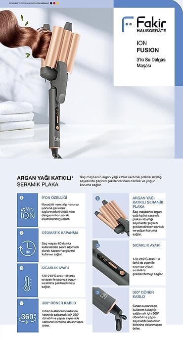 Saç buran maşa Fakir, 120 - 210 °C, Yeni, Pulsuz çatdırılma — 3