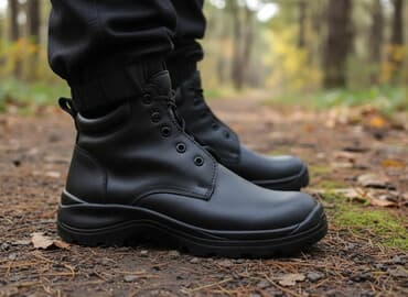 iw elanlari 2021 sumqayit: Qara dəridən iş ayaqqabısı / bot - Material: hamar qara dəridən üst — 1