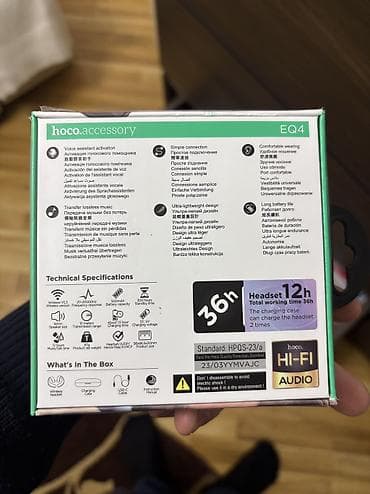 Наушники: Новый Беспроводные (Bluetooth) Наушники, Hoco, цвет - Черный — 7