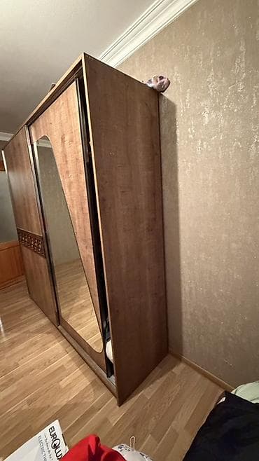 dəhliz dolabları: Sürgülü qapılı geyim dolabı - Material: taxta teksturalı laminat — 2