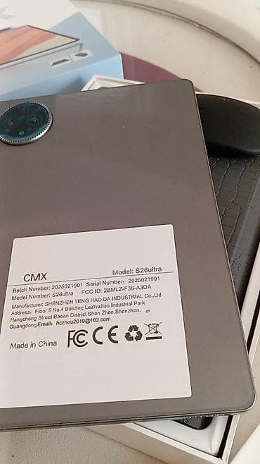 CMX S26 Ultra planşet Xüsusiyyətlər: - Model: CMX S26 Ultra (etiketdə — 4