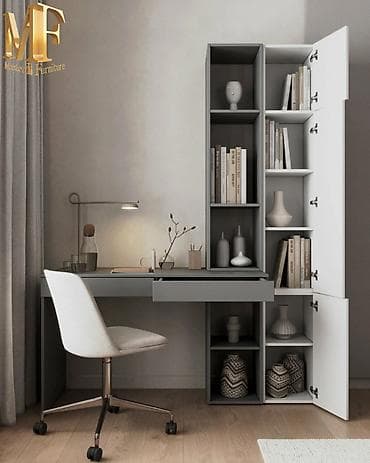 divar refleri: Düz masa, Stulsuz, Polkalı, Siyirməli, Sadə laminat — 4