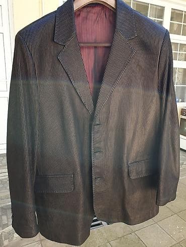 Kişi kostyum gödəkçəsi – incə zolaqlı, tünd qəhvəyi/şokolad rəngi -