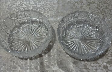 meyvə şəkilləri: Bu şəffaf kristal meyvə qabları, müxtəlif naxışlarla — 3