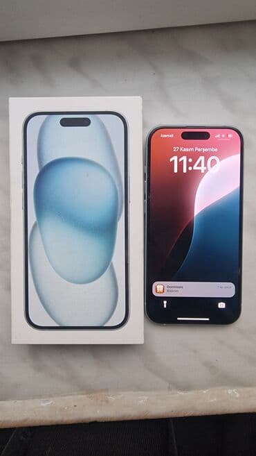 IPhone 15, 128 GB, Gümüşü