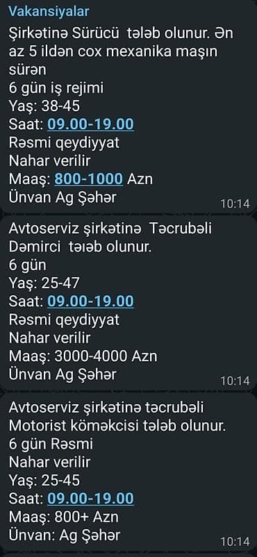 Yeni vakansiyalar var — 2