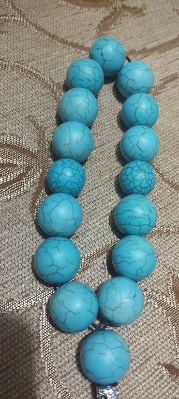 Təbii təsbeh Firuzə ağır və yekə dənəli 16 17 MM ola