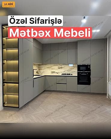 Özəl sifarişlə mətbəx mebeli – müasir, minimalist dizayn - L formalı lalafo.az -da Özəl sifarişlə mətbəx mebeli – müasir, minimalist dizayn - L formalı