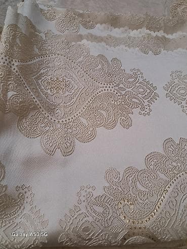 ag laminat: Zərif naxışlı süfrə/parça,atlas 300 sm x150 sm.Masazir,Yeni Bakida. - — 2