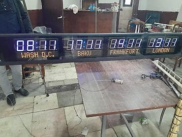 Рекламные щиты: LED elektron lövhə – çoxzonalı dünya saatı və mətn displeyi - Tip — 1