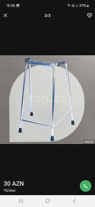 Tibbi avadanlıq: Yürütəc – metal karkaslı, sabit dəstəkli model - Material: möhkəm — 4