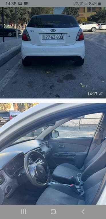 Kia Rio hatchback – ağ rəng - Kuzov: 5 qapılı hatchback, arxa şüşə