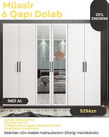 Modern 6 qapılı dolab – AVENRAHOME - Ölçü variantları: - Hündürlük — 6