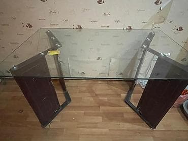 islenmis stullar: Qonaq masası, İşlənmiş, Açılmayan, Şüşə, Dördbucaq masa — 2