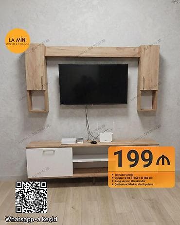 Düz TV altlığı, Polkalı, Laminat