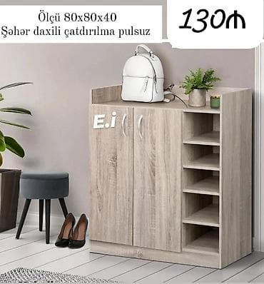 Ayaqqabı dolabı – ölçü 80x80x40 sm. Təbii ağac teksturalı laminat lalafo.az -da Ayaqqabı dolabı – ölçü 80x80x40 sm. Təbii ağac teksturalı laminat