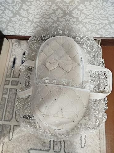 Детский мир: Uşaq üçün 2-li set: 1) Daşıma beşiyi/porta-bebe – krem rəngli — 1