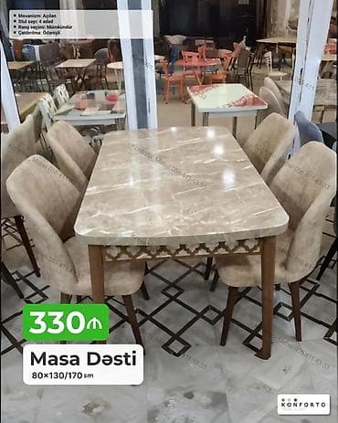 kohnə stul: Masa Dəsti – 80×130/170 sm - Mexanizm: açılan (uzadıla bilən) - Stul — 1