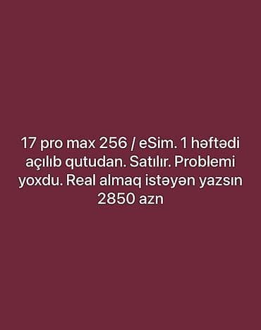 iphone 15 pro maxs: IPhone 17 Pro Max, 256 GB, Göy, Kredit — 1