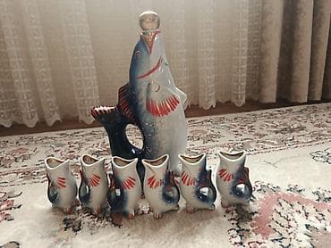 ucuz ikinci el: Porseleyn “Balıq” likör dəsti - Tərkib: 1 ədəd böyük balıq formalı — 1