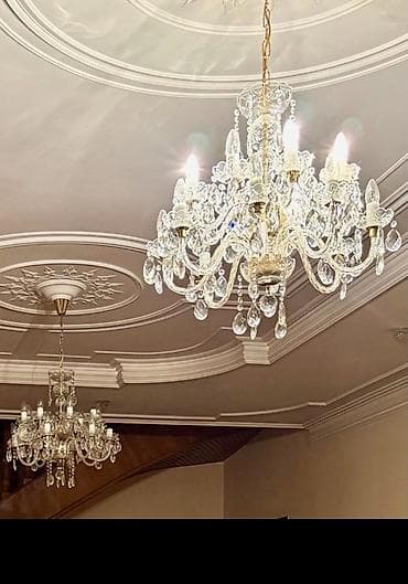 plastik qapi islenmis: Çılçıraq, 10 və daha çox lampa, Xrustal — 3