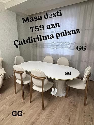 Qonaq otağı üçün, Yeni, Açılmayan, Oval masa, 6 stul lalafo.az -da Qonaq otağı üçün, Yeni, Açılmayan, Oval masa, 6 stul