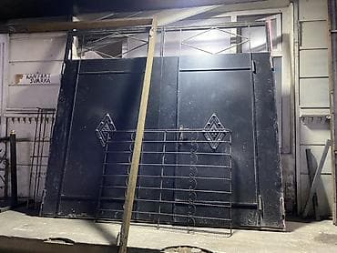 Lesa: Dəmir Həyət darvazası, Yana açılan, Mexaniki, Şəbəkə ilə, rəng - Qara — 1