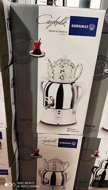 Samovarlar: Samovar elektrik samovar Korkmaz Turk istehsali 3 litr su 1 litr cay — 4
