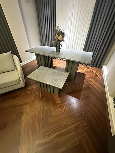 stol stul modelleri: Qonaq otağı üçün, Açılmayan, Dördbucaq masa — 6