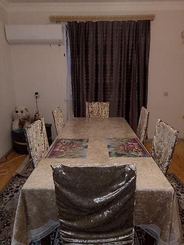 Qonaq otağı üçün, Dördbucaq masa, 6 stul