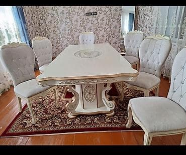 komili: Qonaq otağı üçün, Açılmayan, Dördbucaq masa, 6 stul — 1