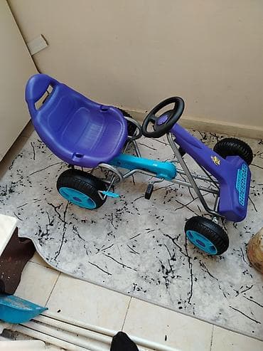 Uşaq pedallı qart (go-kart) - Rəng: bənövşəyi və mavi - Sükanla idarə