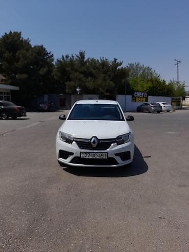 Renault Logan sedan – ağ rəng, 4 qapı, ön ötürücülü. Texniki və