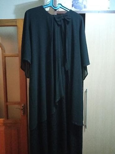 Qara rəngli uzun ziyafət paltarı - Model: İkiqat görünüşlü – içdə