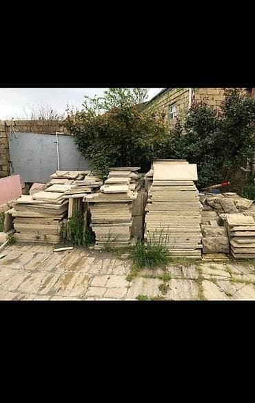 Təbii daş plitələr və elementlər dəsti - Material: təbii daş