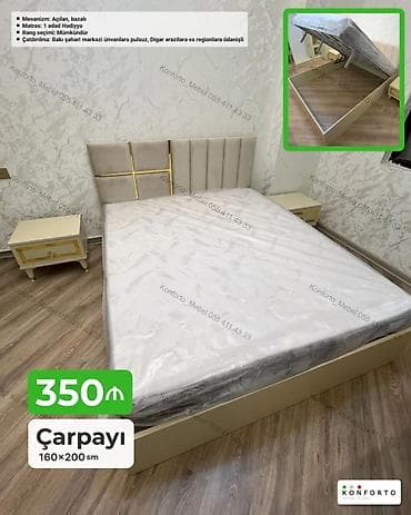 Çarpayı – 160×200 sm - Mexanizm: Açılandır, bazalı (yuxarı qalxan
