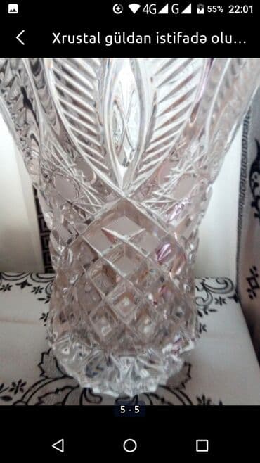 подарок женщине на 60 лет: Xrustal guldan istifade olunmayib 20 il bundan oncenindi 30 sm — 5