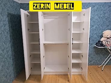 4 qapılı, Ağ, Açılan, Düz dolab