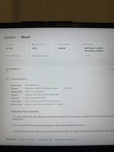 kreditle notebook: Lenovo Legion, 15.6 ", AMD Ryzen 5, 512 GB — 3