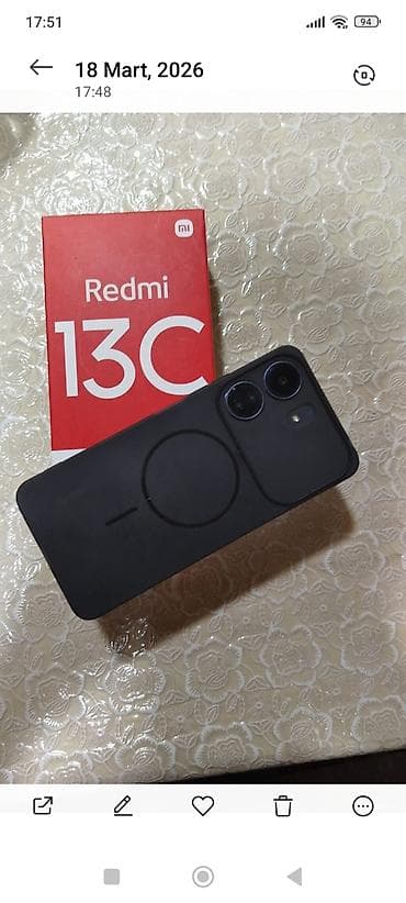 TV və video: Xiaomi Redmi 13C smartfon - Ekran: 6.74 düym (17.11 sm) displey — 3