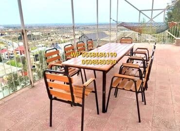 аренда столов и стульев бишкек: Новый, Прямоугольный стол, 4 стула, Нераскладной, Со стульями, Дерево, Азербайджан — 1