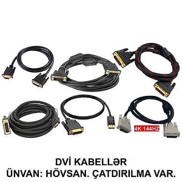 Kompüter və noutbuk aksesuarları: HDMİ DVİ VGA Display Port Type-C USB Kabellər SAYLA ALANA VƏ USTALARA — 9