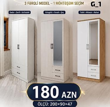 taxt modelleri: G_1 modeli paltar dolabı – 3 fərqli dizayn seçimi - Üç model: 1) — 1