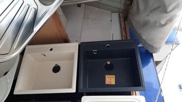 Yeni Kvadrat Mətbəx çanağı, Şkafsız, Mərmər, Ödənişli çatdırılma — 3