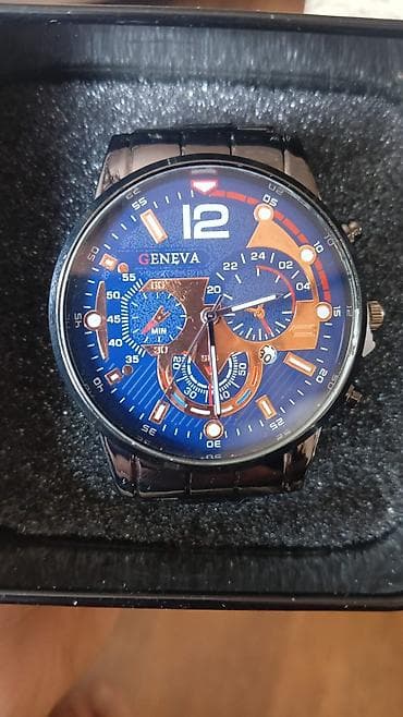 g shock saat: GENEVA kişi qol saatı - Korpus: metal, dairəvi - Rəng: tünd — 1